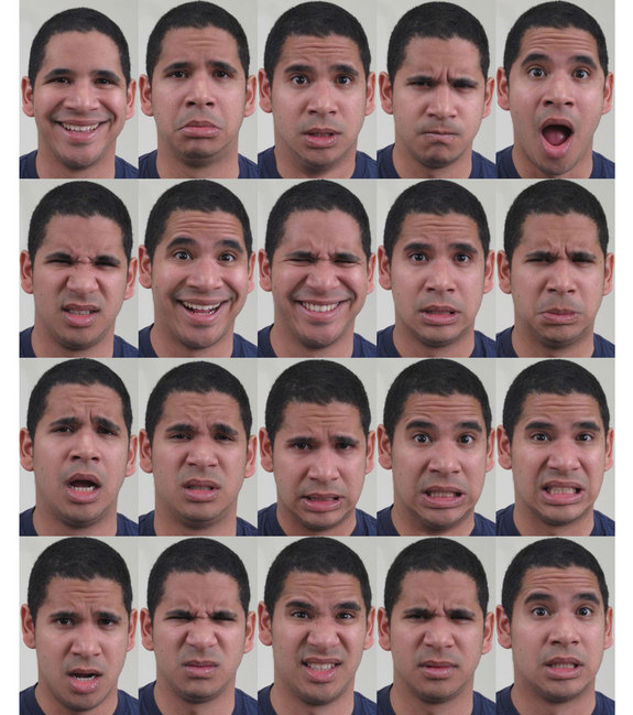 人分辨出来,研究小组使用面部运动编码系统(facs)分析了每一个表情