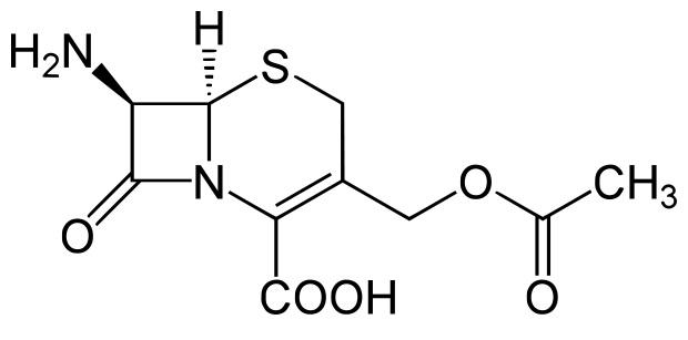 它是7-氨基头孢烷酸,化学结构如下:  它拥有头孢菌素的母核结构,可以